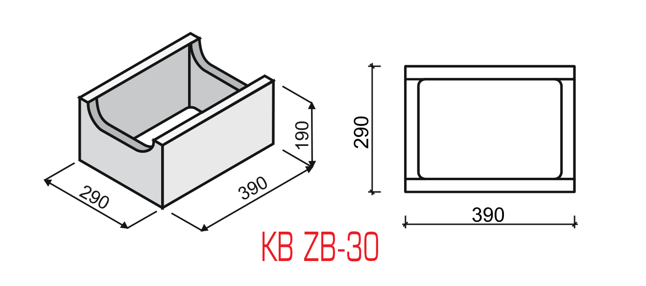 Ztracené bednění KB-BLOK 30 190x290x390 mm